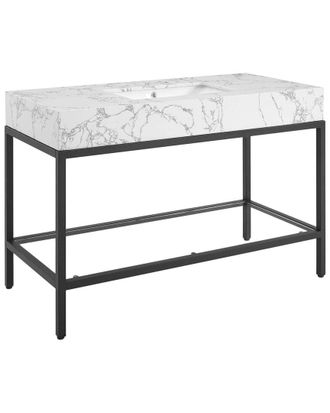 ModWay Kingsley 50In Black Stainless Steel Bathroom Vanity