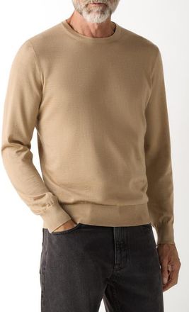 Ermenegildo Zegna M&eacute;lange Cashseta Crewneck Sweater in Beige Melange at Nordstrom, Size 40 Us