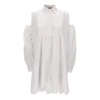 Le Twins LE Twins, Dames, Jurken, Wit, Maat: XS Katoen