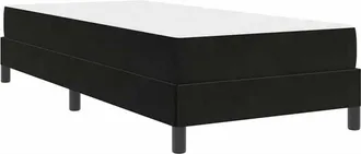 vidaXL Box Spring Bed with Mattress Black 90 x 190 cm Velvet vidaXL