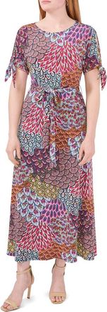 Chaus Split Sleeve Midi Dress in Sunlight/multi at Nordstrom, Size X-Large