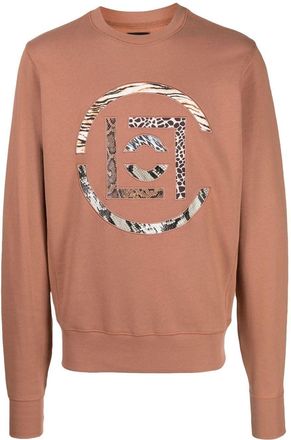 Clot animal-print logo-patch sweatshirt - men - Cotton - M - Brown
