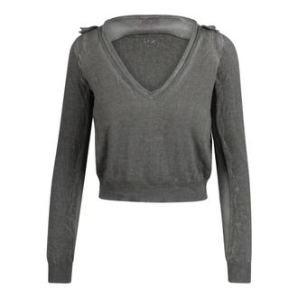 Diesel V-neck Knitwear, female, Green, Size: M D-Debi Sweater