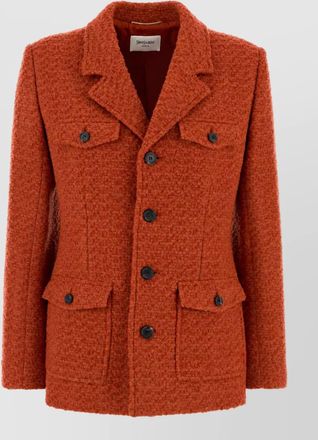 Saint Laurent boucl&eacute; double-breasted blazer