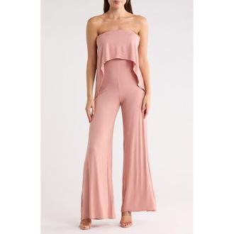 Go Couture Strapless Popover Jumpsuit in Dark Mauve at Nordstrom Rack, Size X-Large
