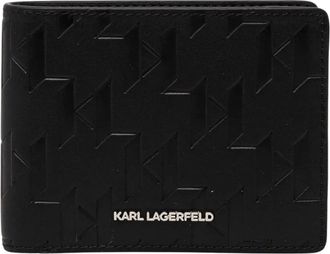 Karl Lagerfeld Accessoires, Heren, Zwart, ONE Size, Leer, K/Loom Portemonnee