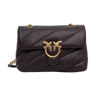 Pinko Love Classic Puffer Crossbody Bag - Dames - Schoudertassen - Bruin - ONE Size - Leer - Tassen
