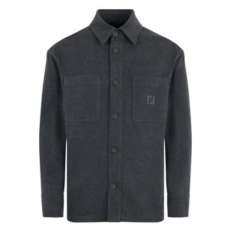 Fendi Denim Overhemd met Borduursel - Heren - Casual Overhemden - Grijs - M - Denim - Overhemden