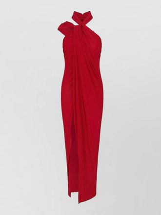 Balmain draped one-shoulder maxi dress