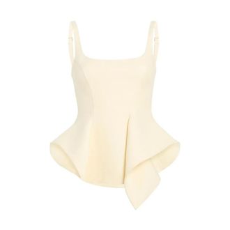 Khaite Sleeveless Tops, female, Beige, Size: S Loa Top
