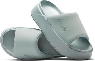 Nike Womens Calm Elevation Slides in Black | IO0495-001