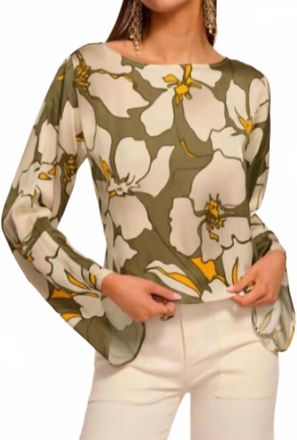 Ramy Brook Amanda Jasmine Long Sleeve Top In Safari Floral