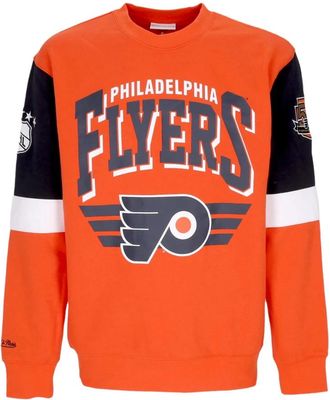 Mitchell & Ness NHL All Over Crew Sweatshirt - Heren - Sweatshirts - Veelkleurig - S - Katoen - Hoodies & sweatvesten