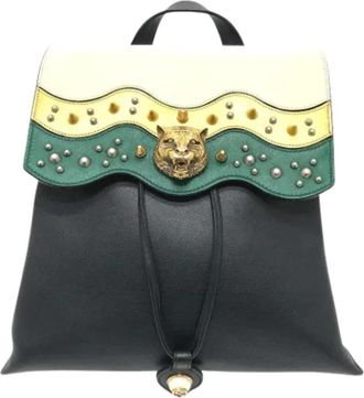 Gucci Pre-owned Leather gucci-bags - Dames - Vintage Rugzakken - Zwart - ONE Size - Vintage