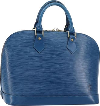 Louis Vuitton Alma Handbag Epi Leather Blue Leather Handbag (Pre-Owned)