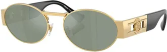 Versace VE2264100080 Oval Full Rim Sunglasses - Gold