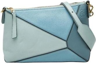 Loewe Pre-owned Schoudertas - Dames - Vintage Schoudertas - Blauw - ONE Size - Leer - Vintage