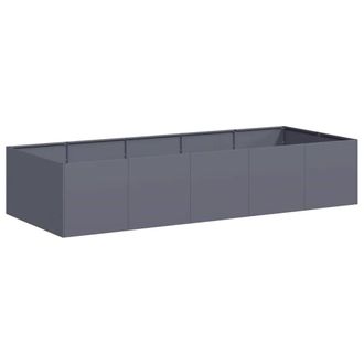 Berkfield Home Planter Anthracite 200x80x40 cm Steel in Charcoal | Size: 200 x 80 x 40 cm