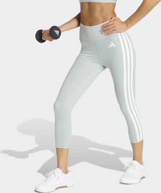 adidas Trainingstights ADIDAS PERFORMANCE OPT ES 3S 3/4 L, Damen, Gr. XXL, N-Gr, wonder sage, wei&szlig;, Obermaterial: 85% Polyester, 15% Elasthan, 3/4-L&auml;nge, Hos