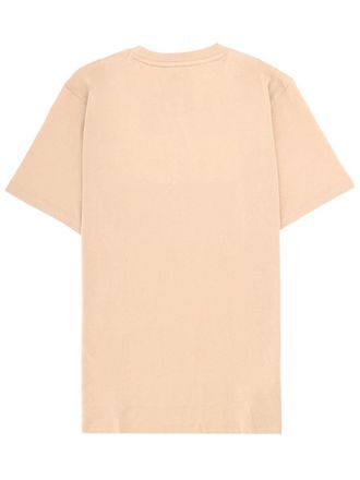 HUGO BOSS Logo Embroidered Cotton T-Shirt - Beige
