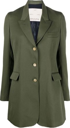Giuliva Heritage Collection The Karen single-breasted blazer - women - Virgin Wool/Cupro - 42 - Green
