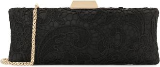Kazar Zwarte clutch tas bedekt met Venetiaanse kant - Dames - Clutches - Zwart - ONE Size - Tassen