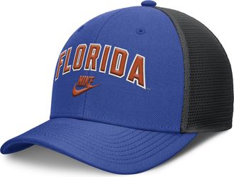 Nike Florida Legacy Arch Rise Nike Mens Dri-FIT College Trucker Adjustable Hat in Blue | NC1307S8UFV-DUH