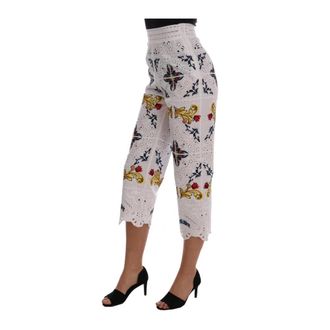Dolce & Gabbana Pantaloni Capri Ricamati Majolica - - Trousers - Donna - Multicolore - S