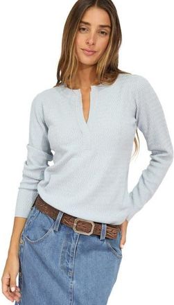 Belle & Bloom Frankie Textured Knitted Long Sleeve Top in Light/pastel Blue at Nordstrom, Size X-Small