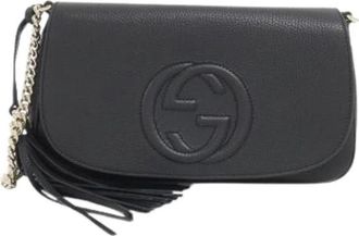 Gucci Pre-owned Vintage Schoudertas - Dames - Vintage Schoudertas - Zwart - ONE Size - Leer - Vintage