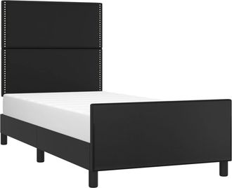 vidaXL Vidaxl - Estructura De Cama Sin Colch&oacute;n Cuero Sint&eacute;tico Negro 100x200 Cm