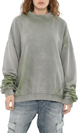Diesel Grey Mock Collar Sweatshirt
