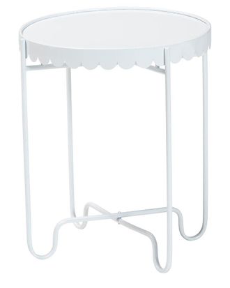 Baxton Studio Laverne Metal Side Table With Scalloped Tray Top
