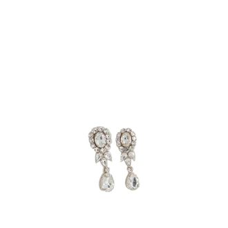 Moschino Royal Crystal Drop Earrings - Dames - Oorbellen - Wit - ONE Size - Katoen - Accessoires