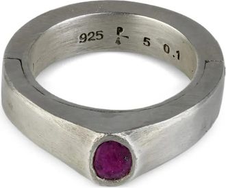 Parts Of Four Stigma ruby-set silver ring - unisex - Sterling Silver/Ruby - 9