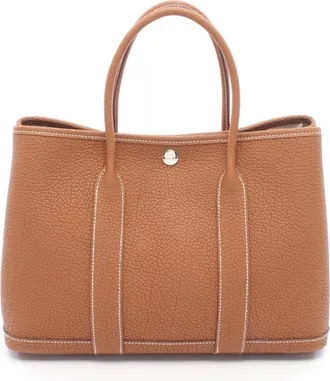 Herm&egrave;s Brown Negonda Leather Handbag Tote Bag (Pre-Owned)