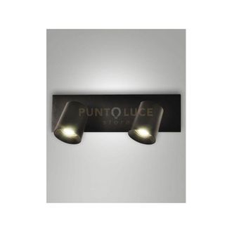 Fabas Luce Fabas Luce - modo spot nero 2 luci alluminio spazzolato orientabile attacco GU10 IP20
