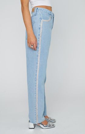 Show me your Mumu Icon Jeans in Indigo With Rhinestone Trim at Nordstrom, Size 29