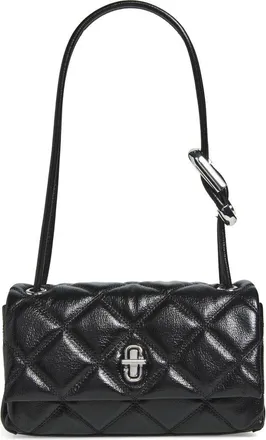 Marc Jacobs The Mini Dual Chain Diamond Quilted Leather Shoulder Bag in Black at Nordstrom