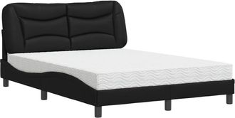vidaXL Vidaxl - Letto Con Materasso Nero 140x190 Cm In Similpelle