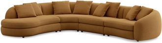 Castlery Fable Extended Chaise Sectional Sofa Left Facing Customized, Caramel, Spill Resistant, Ultra Deep Seats for Sofas, Castlery