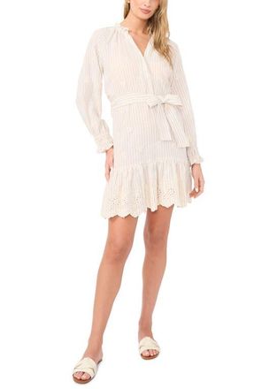 Vince Camuto Balloon Sleeve Belted Shirtdress in Birch at Nordstrom, Size X-Small P