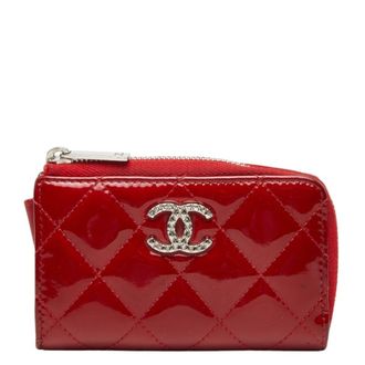 Chanel Red Color Patent Leather Coin Purse/Coin Case (Pre-Owned)