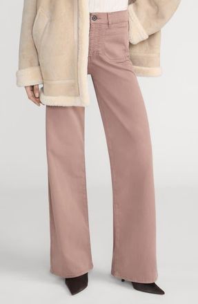 Frame Denim Le Slim Modernist Pocket Palazzo Jeans in Mauve at Nordstrom, Size 29