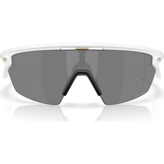 Oakley Prizm Road Sport 36mm Rectangular Sunglasses in Matte White /Prizm Black at Nordstrom