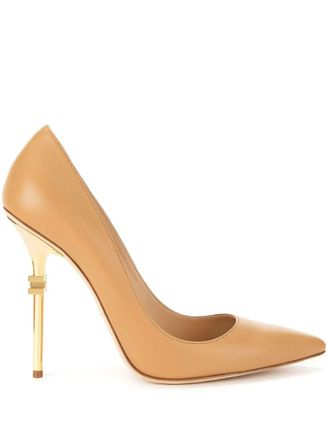 Elisabetta Franchi 110 mm pumps met merkhak - Bruin