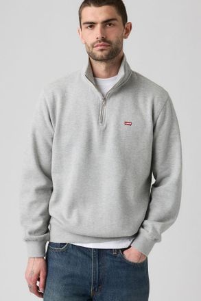 Levi's Housemark Quarter-Zip Pullover - Uomo - L - Grigio / Mid Tone Grey Heather