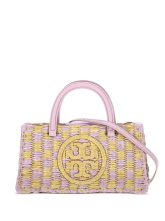Tory Burch small Ella logo-appliqu&eacute; tote bag - Purple