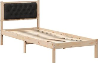 vidaXL Estructura De Cama Negro 90 X 200 Cm Madera De Pino Macizo Vidaxl