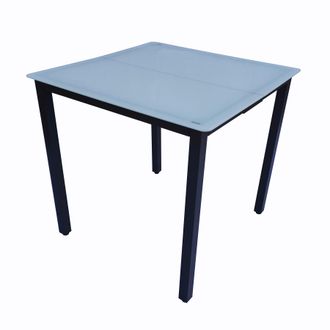 ebuy24 Mesa De Jard&iacute;n De Cristal Alu Mesa De Balc&oacute;n 80x80 73x80x80 - Vcm